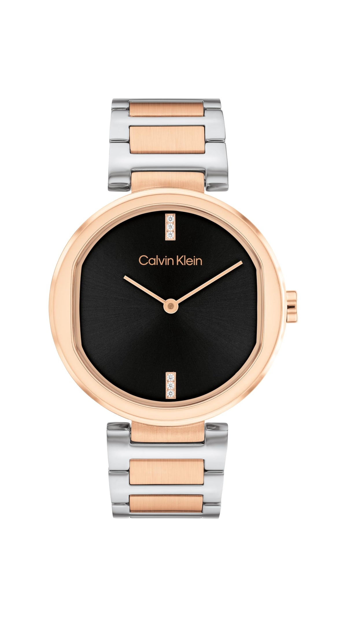 Calvin Klein Analogue Quartz Watch for Women Sensation Collection with Stainless Steel or Leather Bracelets - Black / Silver Rose Gold