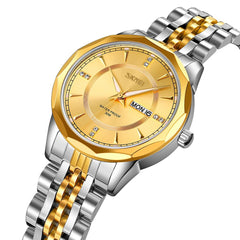SKMEI Watch for Women Business Classic Fashion Stainless Dress Luxury Analog Waterproof Simple Day Date Ladies Female Wife Gifts Silver Gold Wrist Watches