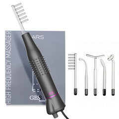 GESS Dars High Frequency Stick with 5 HF Sticks, Argon and Neon Gas, Darsonval Face Care, Acne, Hair Loss, Wrinkle Reduction, Cosmetic Device for Skin Care System, Beautiful Face Without Acne