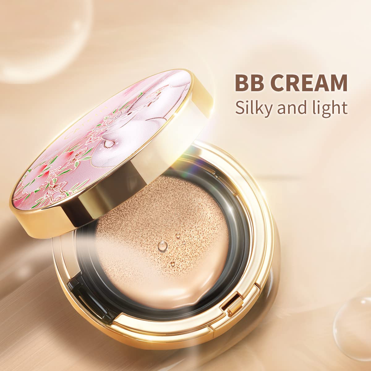 CATKIN PEACH BLOSSOM Skincare BB Cream Air Cushion Foundation, Matte Oil-control Concealer for All Skin Types, Refillable Foundation Makeup 13g*3 (C01)