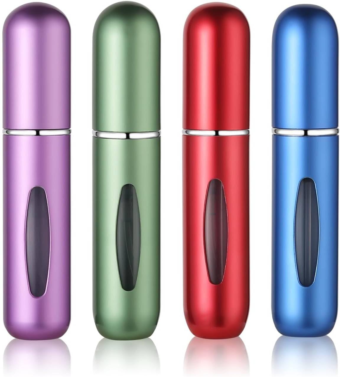 Perfume Atomiser Refillable 4 Pcs Travel Bottle Mini 5ML Atomizer Spray Portable Empty Fragrance Container for Aftershave Holiday and Night Out