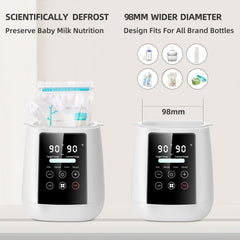Skade Baby Bottle Warmer, Fast Baby Milk Warmer with Accurate Temperature Control for Breastmilk or Formula, 48H Thermostat, with Defrost, Night Light, Heat Baby Food Jars Function