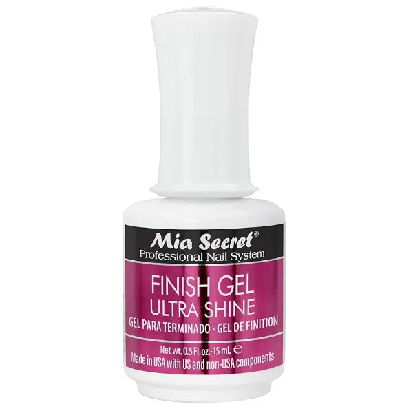 Mia Secret UV Finish gel top coat for gel or acrylic 15 ml No wipe clear nail polish High gloss top coat for artificial nails
