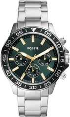 Fossil Mens Bannon Stainless Steel Watch Bq2492, Silver