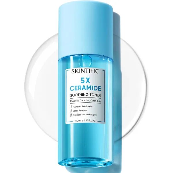 SKINTIFIC 5X Ceramide Soothing Toner – Hydrating Barrier Repair with Probiotics & Calendula, Calms Redness