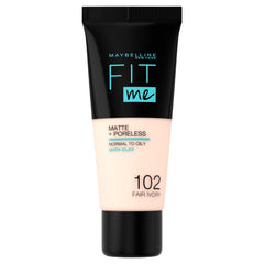 Maybelline New York Fit Me Matte And Poreless Foundation For Women, 102 Fair Ivory, 30 ml