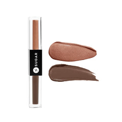 SUGAR Cosmetics Two Good To Be True Dual Liquid Eyeshadow | Matte & Metallic | Smudgeproof & Transferproof | 07 Chips & Salsa (1.5ml Each Side)
