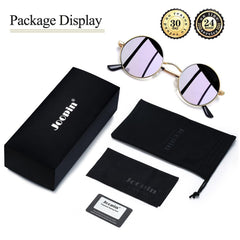Joopin Round Polarized Sunglasses for Men Women, UV Protection Sun Glasses Small Circle Hippie Lennon Shades Sunglasses