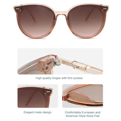 Polarized Sunglasses for Men and Women, Classic Round Sunglasses, UV Protection Retro Vintage Shades Large Plastic Frame Sunnies