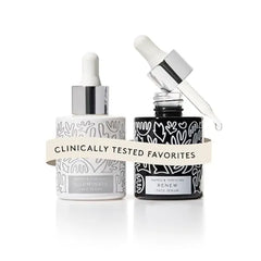 Naked & Thriving Wrinkle Fighter Set, Includes Renew Resurfacing Night Serum (30 mL) & Illuminate C+ Serum (30 mL), Clinical Results, Dermatologist Loved, Hylauronic Acid & Bakuchiol (Set of 2)