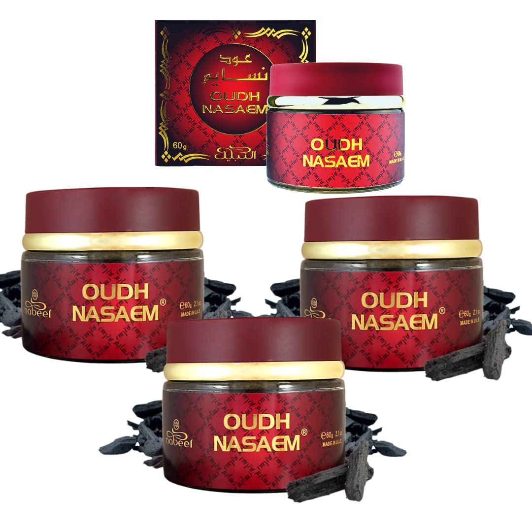 Nabeel Perfumes Oudh Nasaem Incense (60g) - Pack of 4