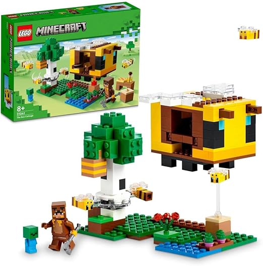 LEGO 21241 Minecraft The Bee Cottage Construction Toy with Buildable House, Farm, Baby Zombie and Animal Figures, Birthday Gift Idea for Boys and Girls