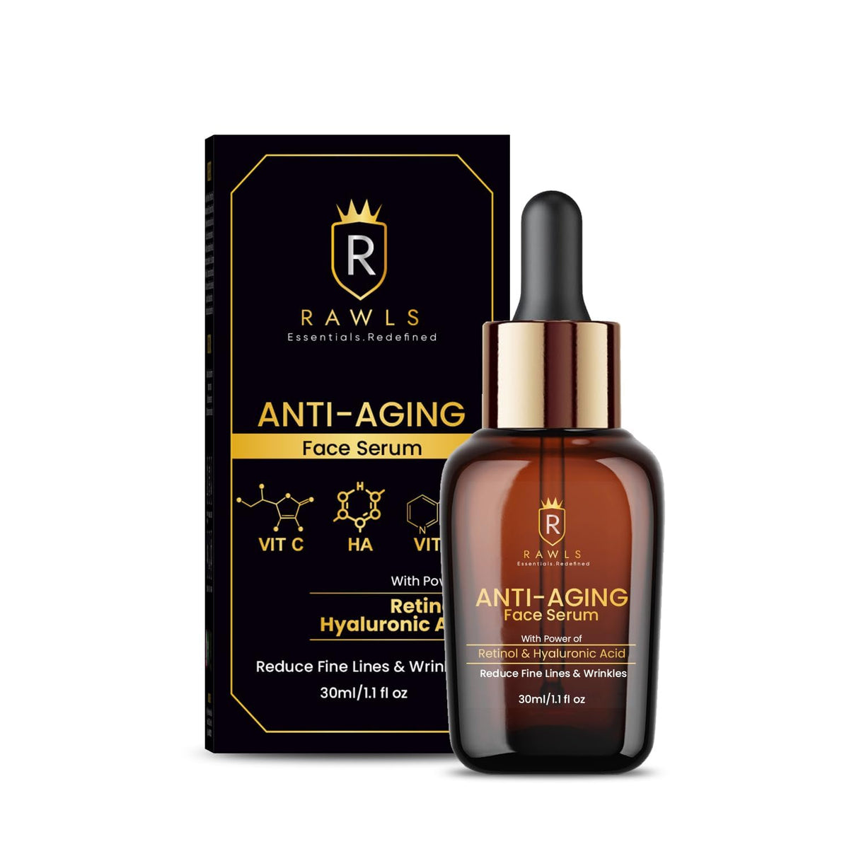 RAWLS Fast Bright Vitamin C + Niacinamide Serum, Anti-Dark Spot 30X Booster, Brightening Face Serum for Even Skin Tone - 30ml
