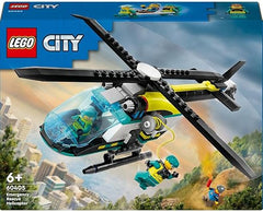 LEGO City Emergency Rescue Helicopter Toy for 6 Plus Year Old Boys & Girls, Vehicle Building Set with Winch, Spinnable Rotors and 3 Minifigures for Imaginative Play, Fun Birthday Gift for Kids 60405