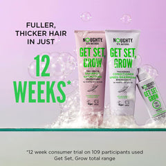 Noughty KMI Brands Get Set, Grow Hair Thickening Conditioner 250 ml, Green Robusta Coffee Beans & Piroctone Olamine to Optimise Scalp Health, Stimulate Roots & Promote Hair Growth, White