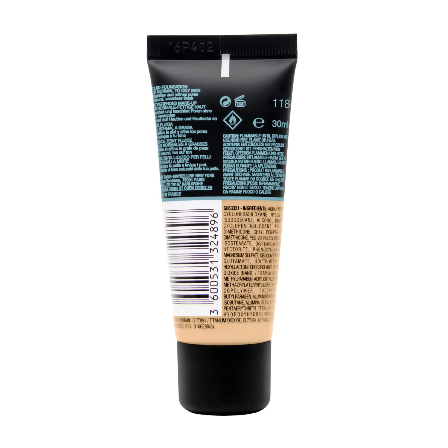 Maybelline New York Fit Me Matte & Poreless Foundation 118 Light Beige 30ml