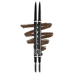 NYX Professional Makeup Micro Brow Pencil, Dual Ended with Mechanical Brow Pencil and Spoolie Brush, Pack of 2, Shade: Brunette