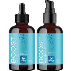 Maple Holistics BOOST Biotin Hair Growth Bundle - Rosemary Peppermint & Black Castor Oil Serum & Pumpkin Seed Oil Biotin Hair Oil