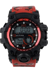 Invicta Activa Digital Herren Armbanduhr - Quarzuhrwerk - Kunststoff - Red / Black