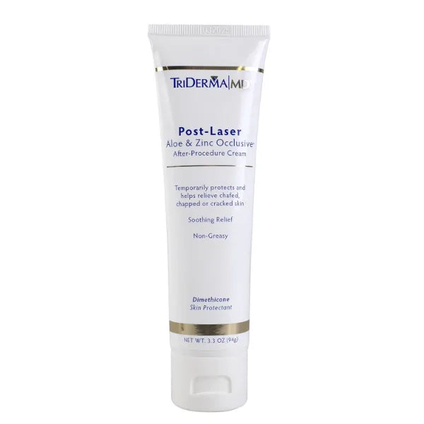 TriDerma Post Laser Aloe & Zinc Occlusive Post Treatment Cream for Use After Chemical Peels, Micro-Needling or Laser Treatments - 3.3 oz