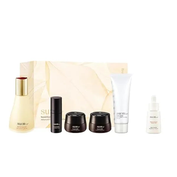 SU:M Secret Essence Advanced Treatment Special Set + Micro Active Toning Ampoule Korean skin care, Skin Barrier Repair Hydrating Serum gift set