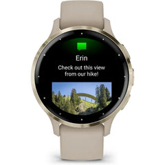 Garmin Venu 3S GPS Smartwatch, Soft Gold Stainless Steel Bezel With French Gray Silicone Band (010-02785-02)