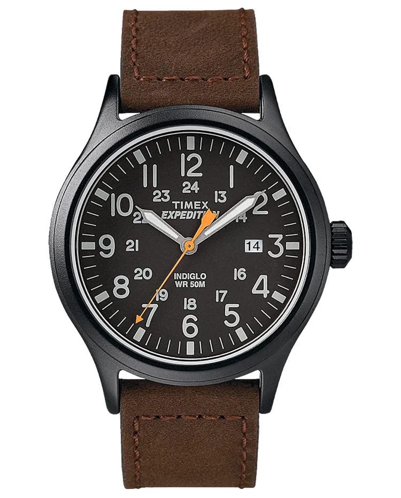 Timex Expedition Scout Nylon Strap Gents Watch - Brown Leather/Black