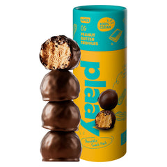 Plaay Peanut Butter Chocolate Truffles – keto dark chocolate snack with a peanut-packed center, gluten-free, made with clean ingredients for guilt-free indulgence – 60g