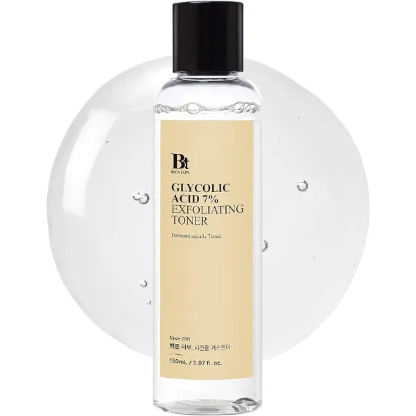 Benton Glycolic Acid 7% Exfoliating Toner with Niacinamide Gentle AHA Toner for Brighter Skin & Even Tone Balances Oil & Moisture Hydrating, Cruelty Free Korean Skin Care