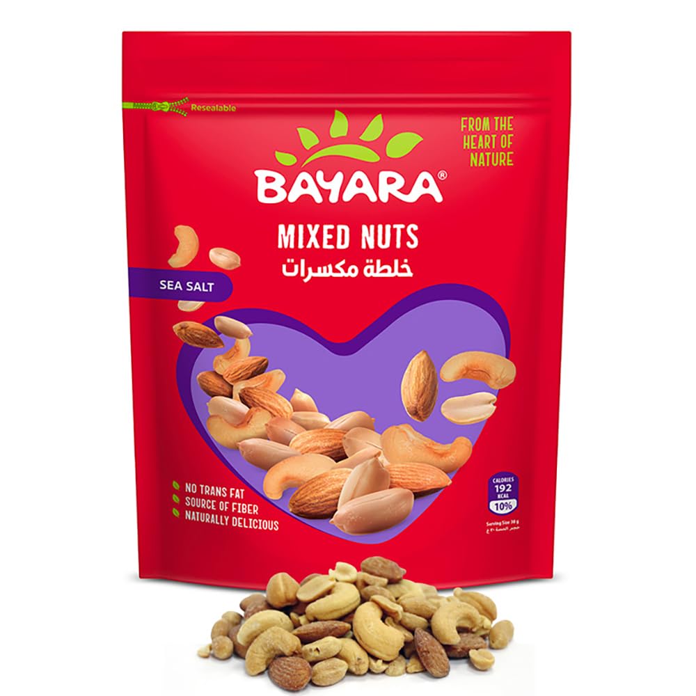 Bayara Mixed Nuts Snacks, Delicious mix of Peanuts, Almonds and Cashews - 300 Grams