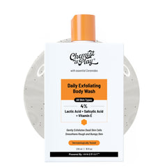 Chemist at Play Exfoliating Body Wash with Ceramides | 2% Lactic Acid + 2% Zemea + 0.5% Vitamin E | For rough, bumpy skin. Gently exfoliates and makes the skin smooth | 236 ml