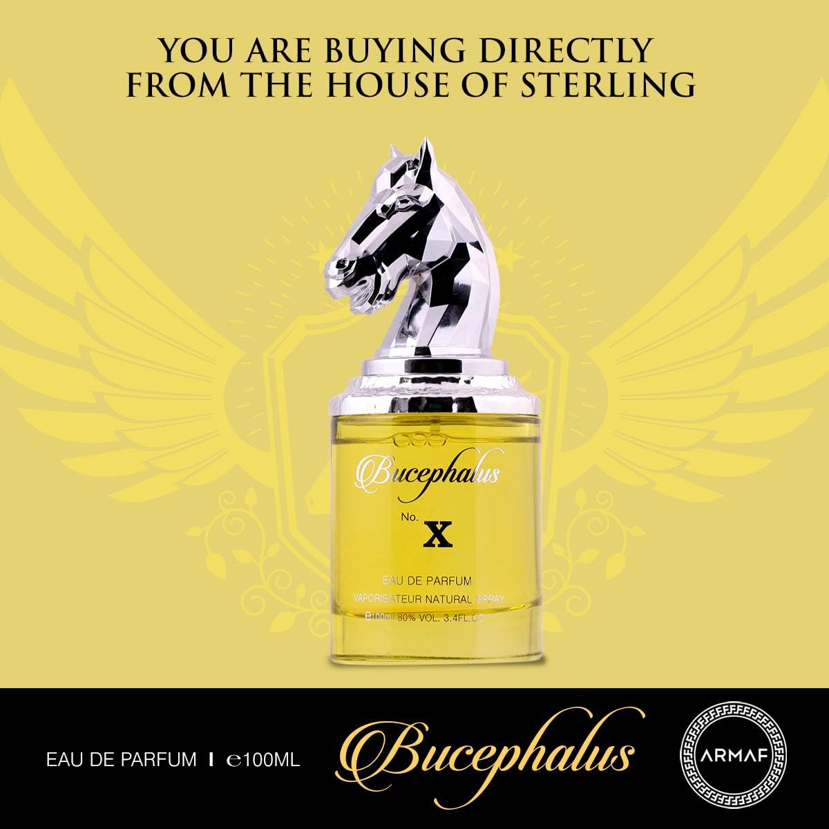 Armaf Niche Bucephalus No. X, Eau de Parfum 100ml Yellow, by Sterling Perfumes, for Unisex