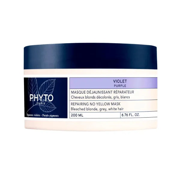 PHYTO PURPLE Repairing No Yellow Mask, Deep Hydration for Gray Hair, White Hair and Bleached Blonde Hair, 6.76 fl.oz