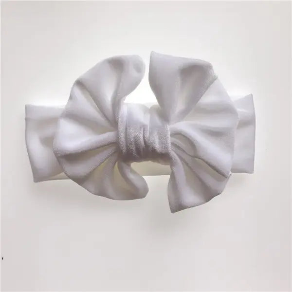 PATPAT Solid Color Bowknot Headbands for Girls white