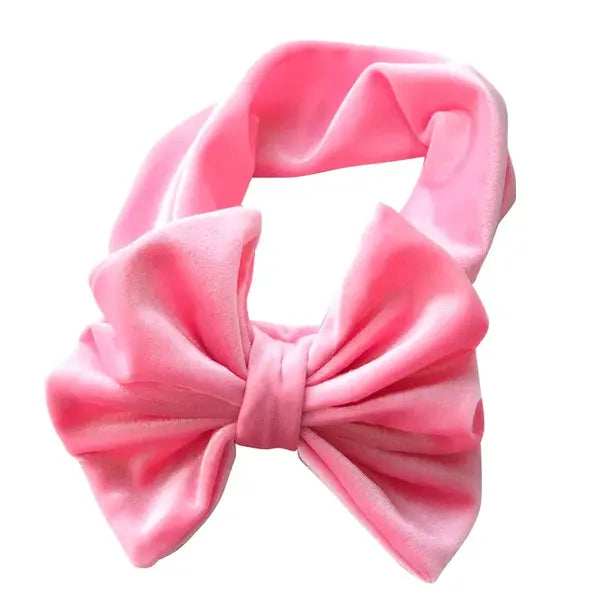 PATPAT Solid Color Bowknot Headbands for Girls pink