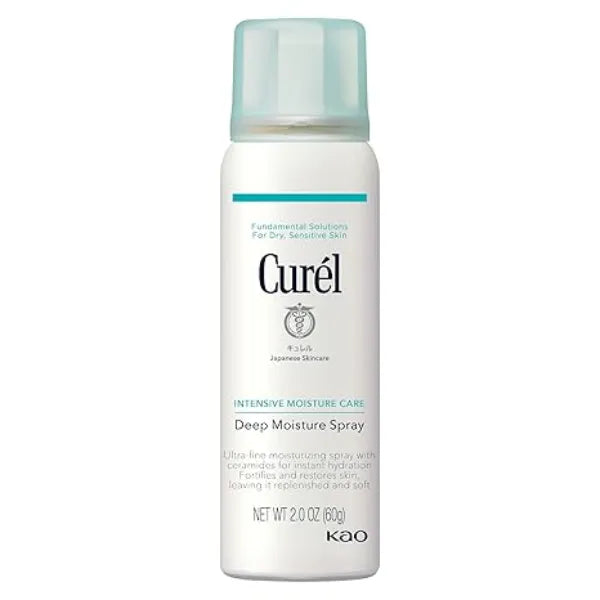 Curel Japanese Skin Care Deep Moisture Travel Size Spray, Moisturizer for Dry Skin, Face Hydrating Spray with Ceramides, 2 Oz