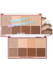 UCANBE 8-Color Blush & Contour Palette - Versatile Face Sculpting, Highly Pigmented Matte, Smooth Natural Finish, Long-Lasting Bronzer & Blush Powder. (Contour Palette, STUB083-03)
