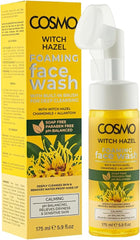 CD COSMO DESIGNS Witch Hazel Foaming Face Wash 175ml, With Built in Brush for Deep Cleansing, Ph Balanced and Paraben Free, Relieve Dryness & Sensitive Skin, for Daily Use