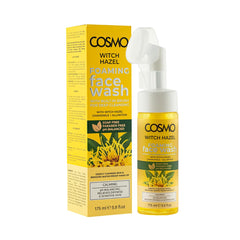 CD COSMO DESIGNS Witch Hazel Foaming Face Wash 175ml, With Built in Brush for Deep Cleansing, Ph Balanced and Paraben Free, Relieve Dryness & Sensitive Skin, for Daily Use