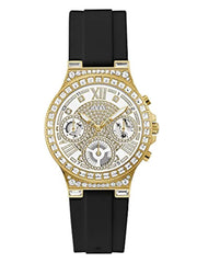 GUESS Women's Analog Watch Black Silicone Strap (Model: GW0257L1)