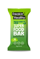 Freakin Healthy Matcha Green Tea & Lemon Superfood Bar – Naturally Sweetened Protein Snack, Plant-Based Ingredients - 40g