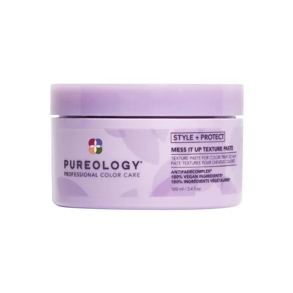 Pureology Style + Protect Mess It Up Texture Paste For Color-Treated Hair - Provides Medium Hold Texture and Shine, Sulfate-Free & Vegan, 3.4 Fl Oz