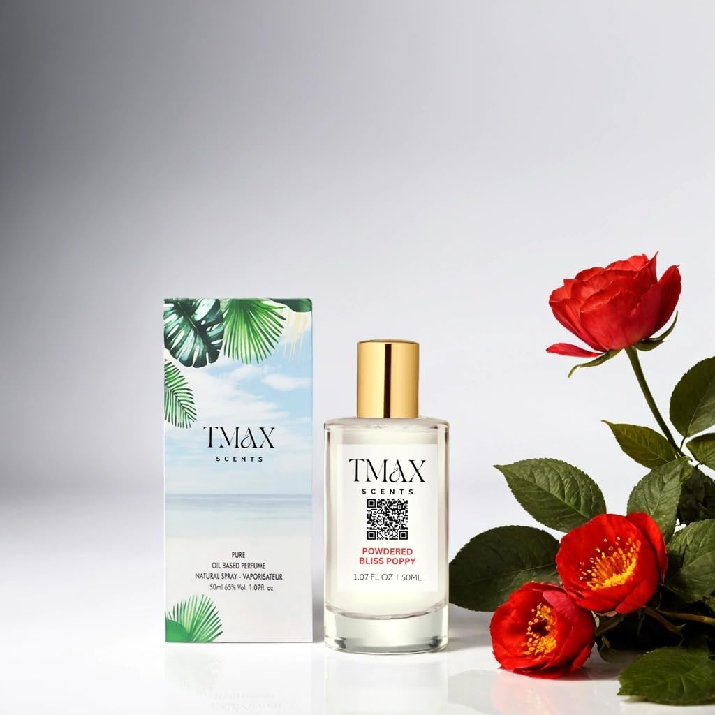 TMAX Scents Powdered Bliss Poppy Perfume for Women 50ml - Elegant, Long-Lasting Musky Sweet and Floral Fragrance