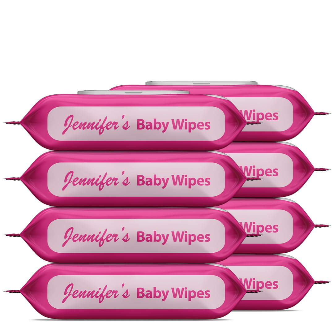 Jennifer's Baby Wipes 80's (Pack of 5 + 3 Free) - Ultra Soft, Alcohol-Free, Extra Gentle, Aloe Vera Gel, Vitamin E, and Safe for Delicate Skin 640 Wipes