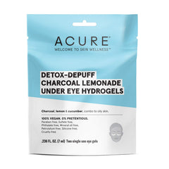 Acure, Detox-Depuff, Charcoal Lemonade Under Eye Hydrogels, 2 Single Use Eye Gels, 0.236 fl oz (7 ml)