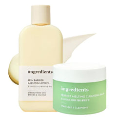ONGREDIENTS Centella Asiatica Skin Barrier Calming Lotion and Heartleaf Makeup Cleansing Balm Bundle