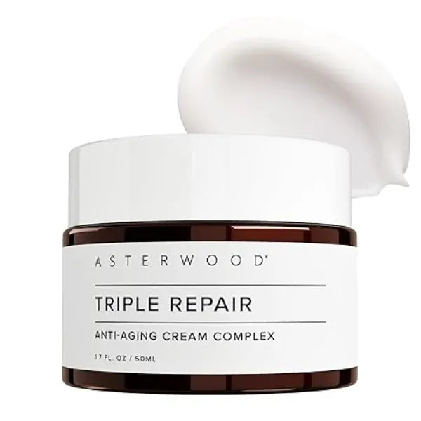 Asterwood Matrixyl 3000, Argireline Peptide, Vitamin C Cream Triple Repair with Hyaluronic Acid Anti Aging, Wrinkle Reducing, Hydrating Fragrance Free 1.7 Fl Oz