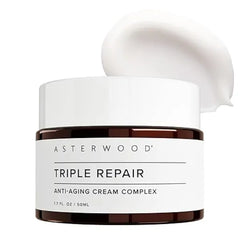 Asterwood Matrixyl 3000, Argireline Peptide, Vitamin C Cream Triple Repair with Hyaluronic Acid Anti Aging, Wrinkle Reducing, Hydrating Fragrance Free 1.7 Fl Oz