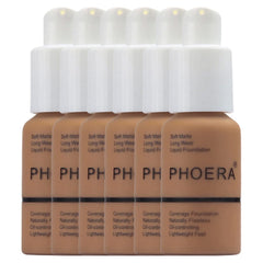 Glamza Phoera Foundation Full Coverage Makeup Set - 24hr Long Lasting Oil Control - Soft Smooth Matte Flawless Concealer Cream - Inc x6 30ml Foundation & Silicone Blender Sponge (109 Mocha)