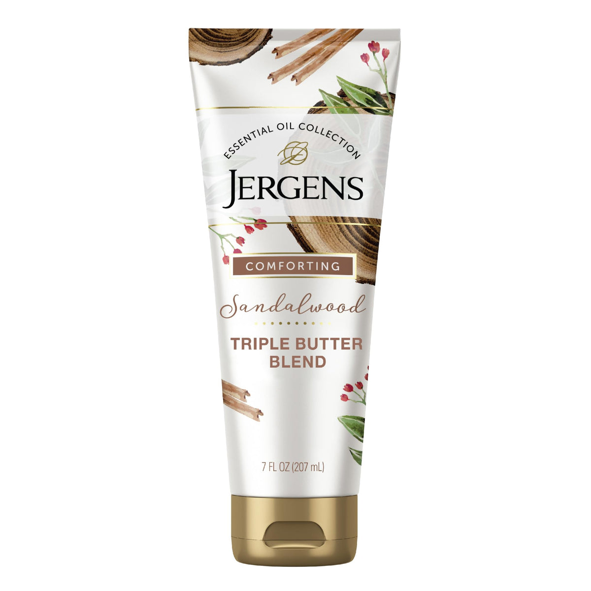 Jergens Vanilla Sandalwood Body Butter Lotion, Moisturizer Infused with Vanilla and Sandalwood Essential Oil, For All Skin Types, 7 Fluid Ounces
